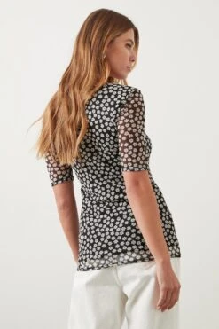 Dorothy Perkins Daisy Square Neck Fitted Mesh Top 5 Dorothy Perkins Daisy Square Neck Fitted Mesh Top -Perkinsdory Store bqq10066 multi xl 2