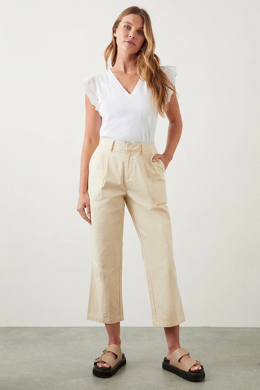 Dorothy Perkins Petite Cotton Crop Trousers 1 Dorothy Perkins Petite Cotton Crop Trousers
