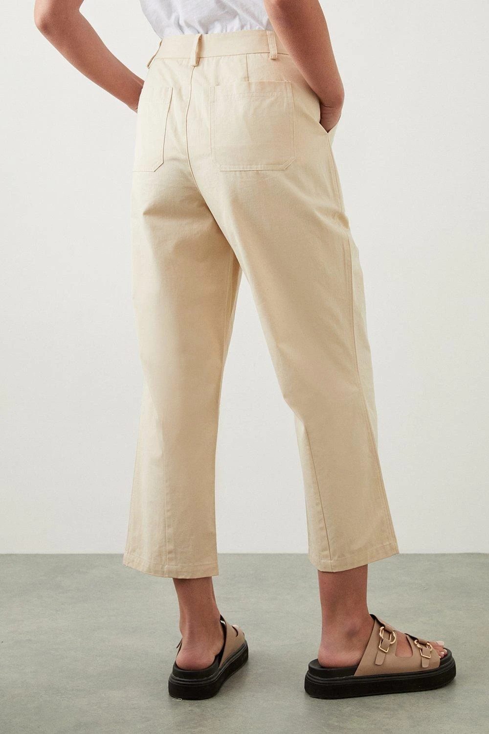 Dorothy Perkins Petite Cotton Crop Trousers 3 Dorothy Perkins Petite Cotton Crop Trousers - Image 3
