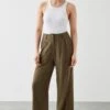 Dorothy Perkins Petite Linen Blend Wide Leg Trousers