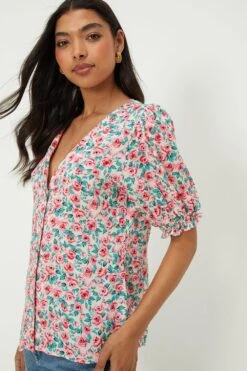 Dorothy Perkins Rose Button Through Blouse