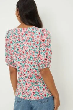 Dorothy Perkins Rose Button Through Blouse -Perkinsdory Store bqq10142 pink xl 2