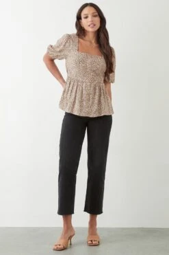 Dorothy Perkins Milly Animal Square Neck Blouse -Perkinsdory Store bqq10158 animal xl 1