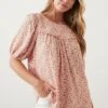 Dorothy Perkins Pink Ditsy Frill Yoke Blouse