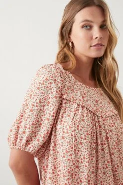 Dorothy Perkins Pink Ditsy Frill Yoke Blouse -Perkinsdory Store bqq10252 multi xl 1