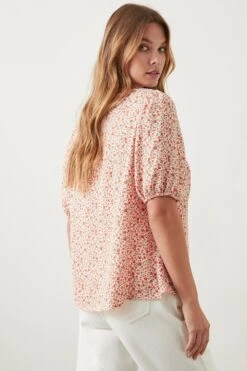 Dorothy Perkins Pink Ditsy Frill Yoke Blouse -Perkinsdory Store bqq10252 multi xl 2