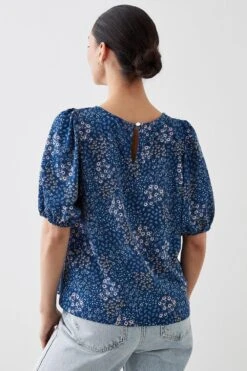 Dorothy Perkins Petite Floral Yoke Blouse 5 Dorothy Perkins Petite Floral Yoke Blouse -Perkinsdory Store bqq10255 blue xl 2