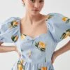 Dorothy Perkins Petite Lemon Print Ruffle Mini Dress
