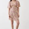 Dorothy Perkins Petite Multi Ditsy Flutter Sleeve Mini Dress