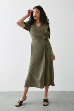 Dorothy Perkins Collar Wrap Midi Dress