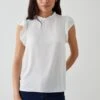 Dorothy Perkins Ivory Frill Neck Shell Blouse