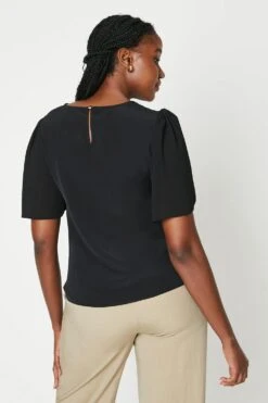 Dorothy Perkins Chiffon Contrast Angel Sleeve Blouse -Perkinsdory Store bqq10440 black xl 2