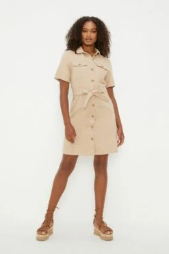 Dorothy Perkins Tall Cargo Twill Mini Dress -Perkinsdory Store bqq10489 ecru xl 3