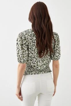 Dorothy Perkins Ditsy Shirred Hem Wrap Blouse -Perkinsdory Store bqq10526 multi xl 2