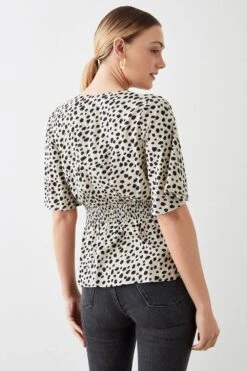 Dorothy Perkins Animal Print Button Through Tea Blouse -Perkinsdory Store bqq10527 mono xl 2