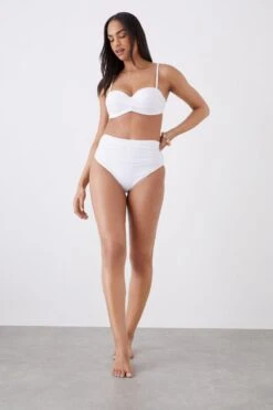 Dorothy Perkins High Waist Ruched Detail Bikini Bottoms