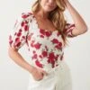 Dorothy Perkins Square Neck Puff Sleeve Top