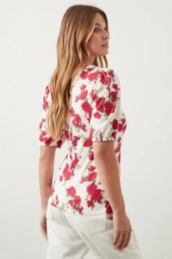 Dorothy Perkins Square Neck Puff Sleeve Top -Perkinsdory Store bqq10594 ivory xl 2