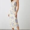 Dorothy Perkins Purple Floral Print Bias Cut Tie Shoulder Midi Dress