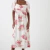 Dorothy Perkins Large Floral Cross Over Detail Midi Dress