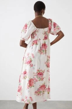 Dorothy Perkins Large Floral Cross Over Detail Midi Dress -Perkinsdory Store bqq10819 ivory xl 2