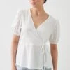 Dorothy Perkins Petite Broderie Sleeve Detail Wrap Top