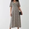 Dorothy Perkins Leopard Print Empire Puff Sleeve Midi Dress