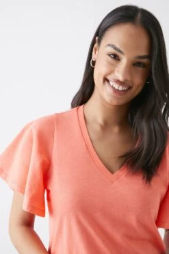 Dorothy Perkins Angel Sleeve V Neck T-Shirt