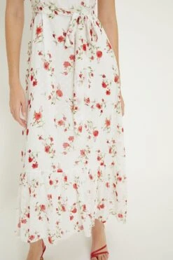 Dorothy Perkins Ivory Square Neck Ruffle Detail Midi Dress -Perkinsdory Store bqq11136 ivory xl 3