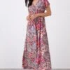 Dorothy Perkins Multi Floral Print V Neck Maxi Dress