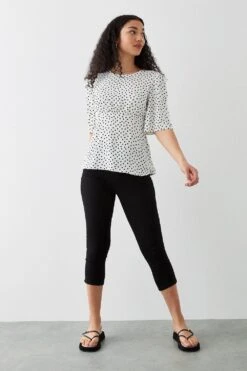 Dorothy Perkins Ivory Spot Angel Sleeve Tea Blouse -Perkinsdory Store bqq11177 ivory xl 1