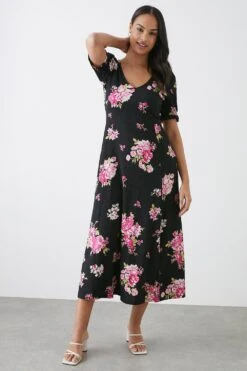 Dorothy Perkins Spaced Floral V Neck Midi Dress