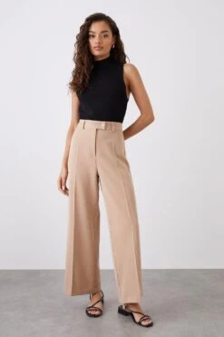 Dorothy Perkins Petite High Waist Wide Leg Tab Trouser