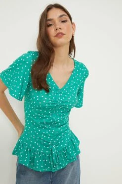 Dorothy Perkins Drawstring Frill Hem Top