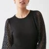 Dorothy Perkins Contrast Lace Sleeve Top