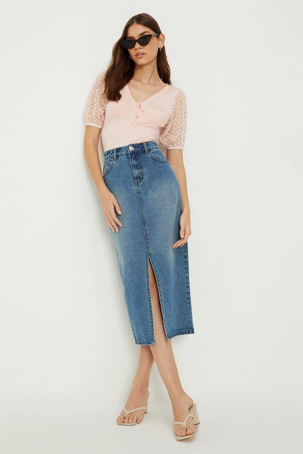 Dorothy Perkins Embroidered Chiffon Tie Front Top 4 Dorothy Perkins Embroidered Chiffon Tie Front Top - Image 4