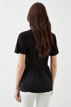 Dorothy Perkins Poplin Hem T-Shirt -Perkinsdory Store bqq11334 black xl 2