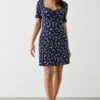 Dorothy Perkins Navy Ditsy Sweetheart Neck Mini Dress