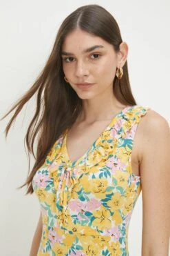 Dorothy Perkins Floral Ruffle V Neck Midi Dress -Perkinsdory Store bqq11382 multi xl 3