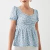 Dorothy Perkins Ditsy Printed Sweetheart Ruched Top