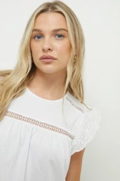 Dorothy Perkins Petite Yoke Trim T-shirt