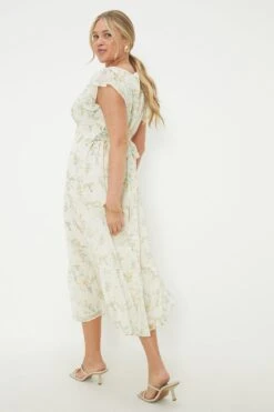 Dorothy Perkins Curve Yellow Floral Chiffon Ruffle Midaxi Dress -Perkinsdory Store bqq11655 yellow xl 2