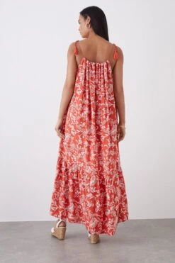 Dorothy Perkins Maxi Tassel Detail Printed Beach Dress -Perkinsdory Store bqq11768 orange xl 2