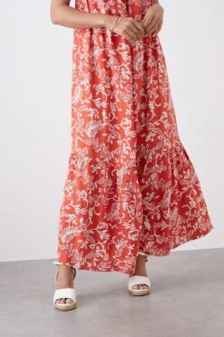Dorothy Perkins Maxi Tassel Detail Printed Beach Dress -Perkinsdory Store bqq11768 orange xl 3