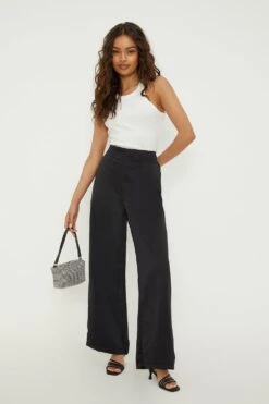 Dorothy Perkins Petite Satin Wide Leg Trousers