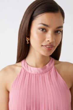 Dorothy Perkins Petite Pleated Chiffon Halter Neck 4 Dorothy Perkins Petite Pleated Chiffon Halter Neck -Perkinsdory Store bqq12050 blush xl 1