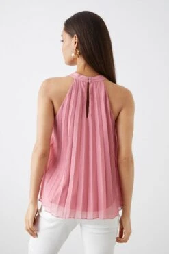 Dorothy Perkins Petite Pleated Chiffon Halter Neck 5 Dorothy Perkins Petite Pleated Chiffon Halter Neck -Perkinsdory Store bqq12050 blush xl 2