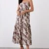 Dorothy Perkins Multi Print Strappy Tiered Midi Dress