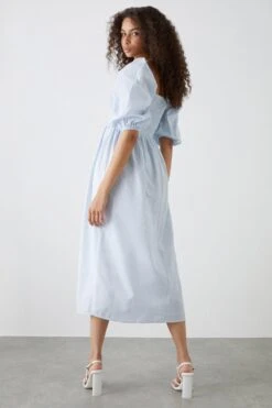 Dorothy Perkins Blue Stripe Shirred Bodice Midi Dress -Perkinsdory Store bqq12171 blue xl 2