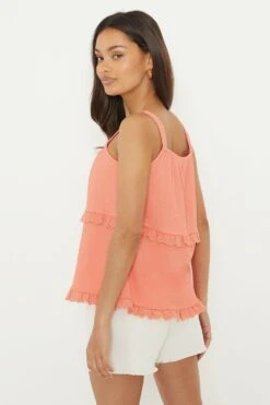Dorothy Perkins Peitie Broderie Strappy Top -Perkinsdory Store bqq12180 coral xl 2